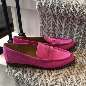 J. Crew Penny Loafers in pink.  Sold out color.  Women’s size 9, new w/o tags.